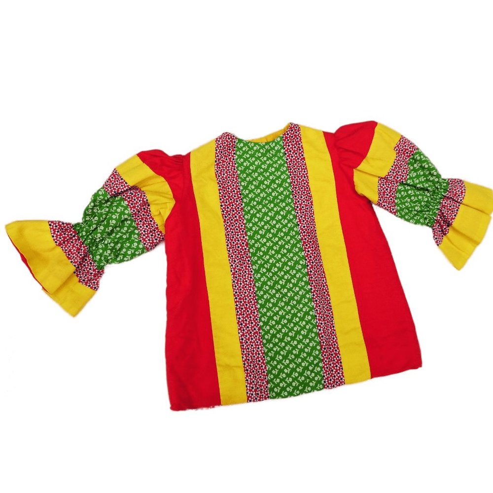 Vintage Sassafras Tunic Top Clowncore Lined Yellow Button Back 24mos